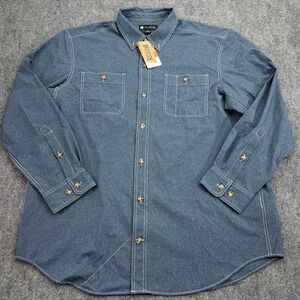 Alaskan‎ Hardgear Shirt Mens XL Blue Bush Pilot Button Down Long Sleeve NEW